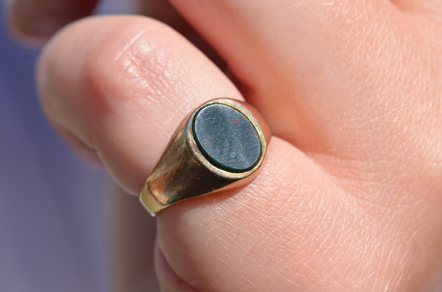 Petite Vintage Bloodstone Signet