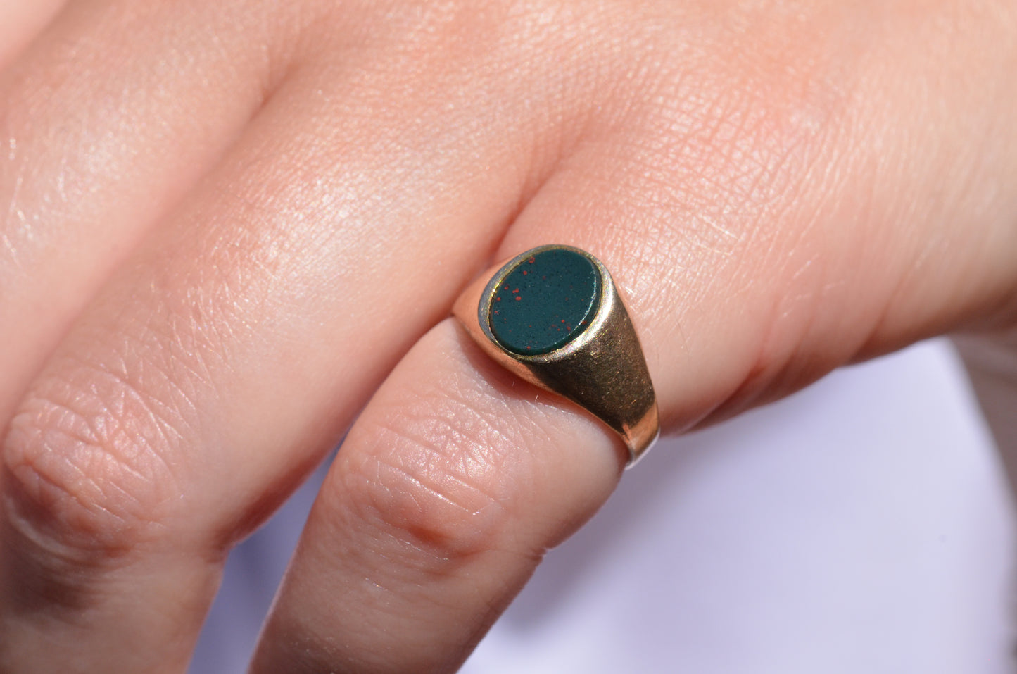 Petite Vintage Bloodstone Signet