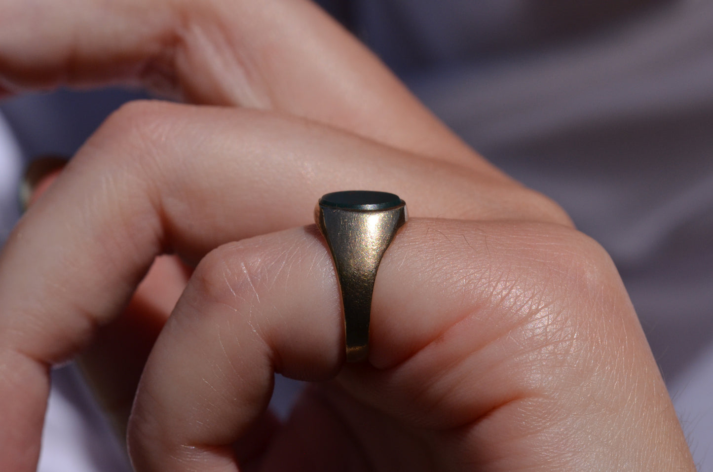 Petite Vintage Bloodstone Signet