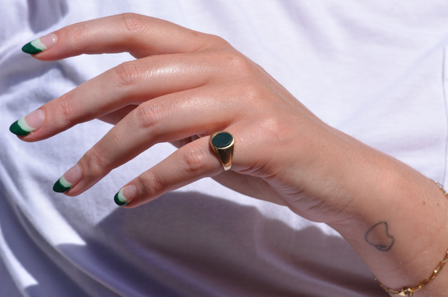 Petite Vintage Bloodstone Signet