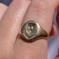 Large Vintage Crest Signet Ring