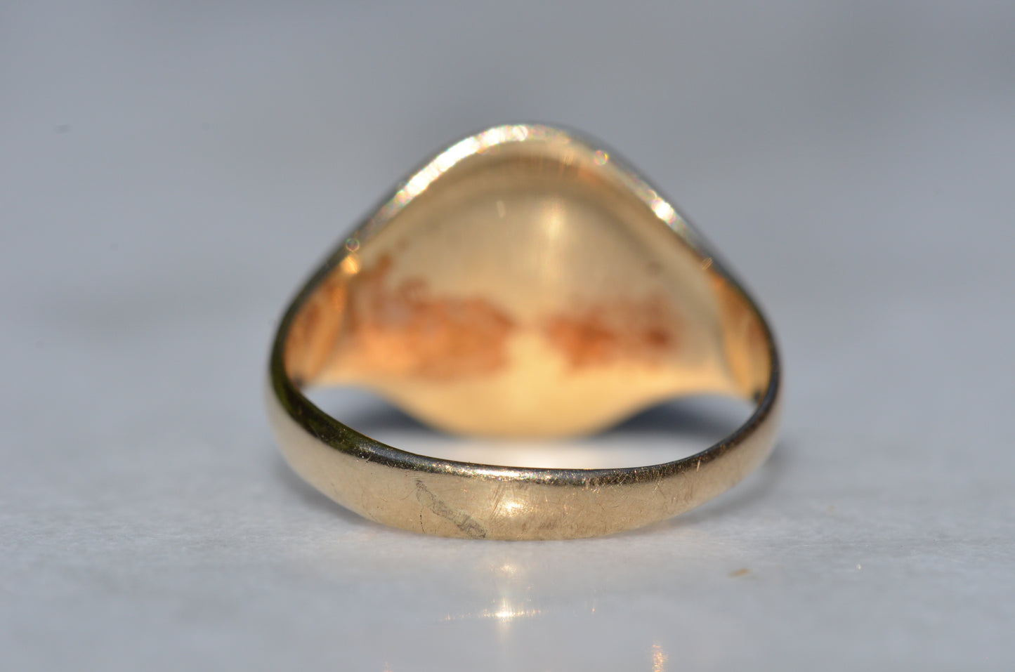 Large Vintage Crest Signet Ring