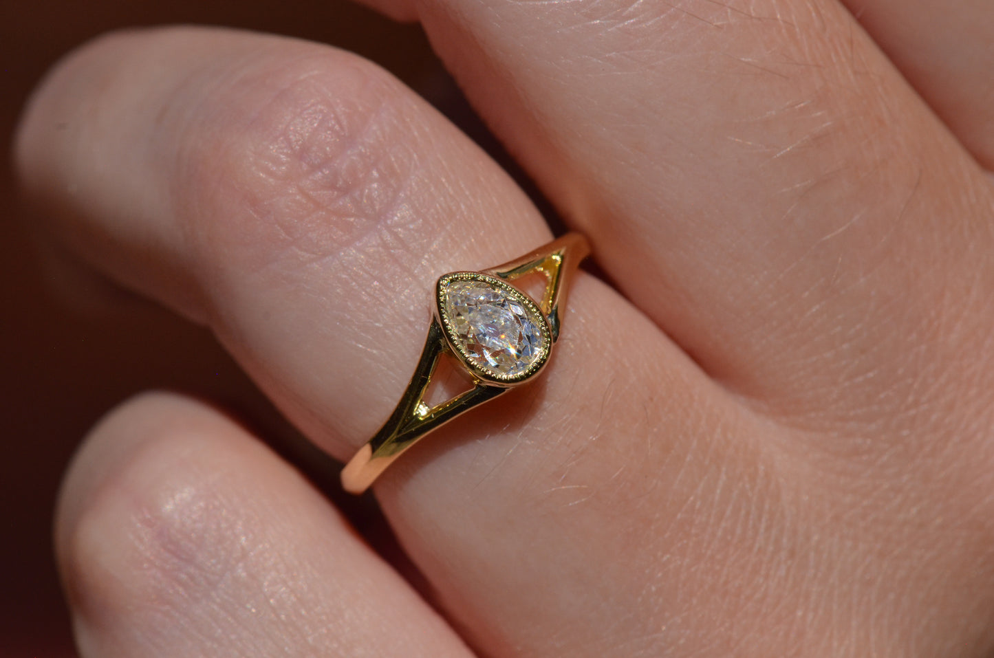 Exceptional Antique Pear Diamond Solitaire