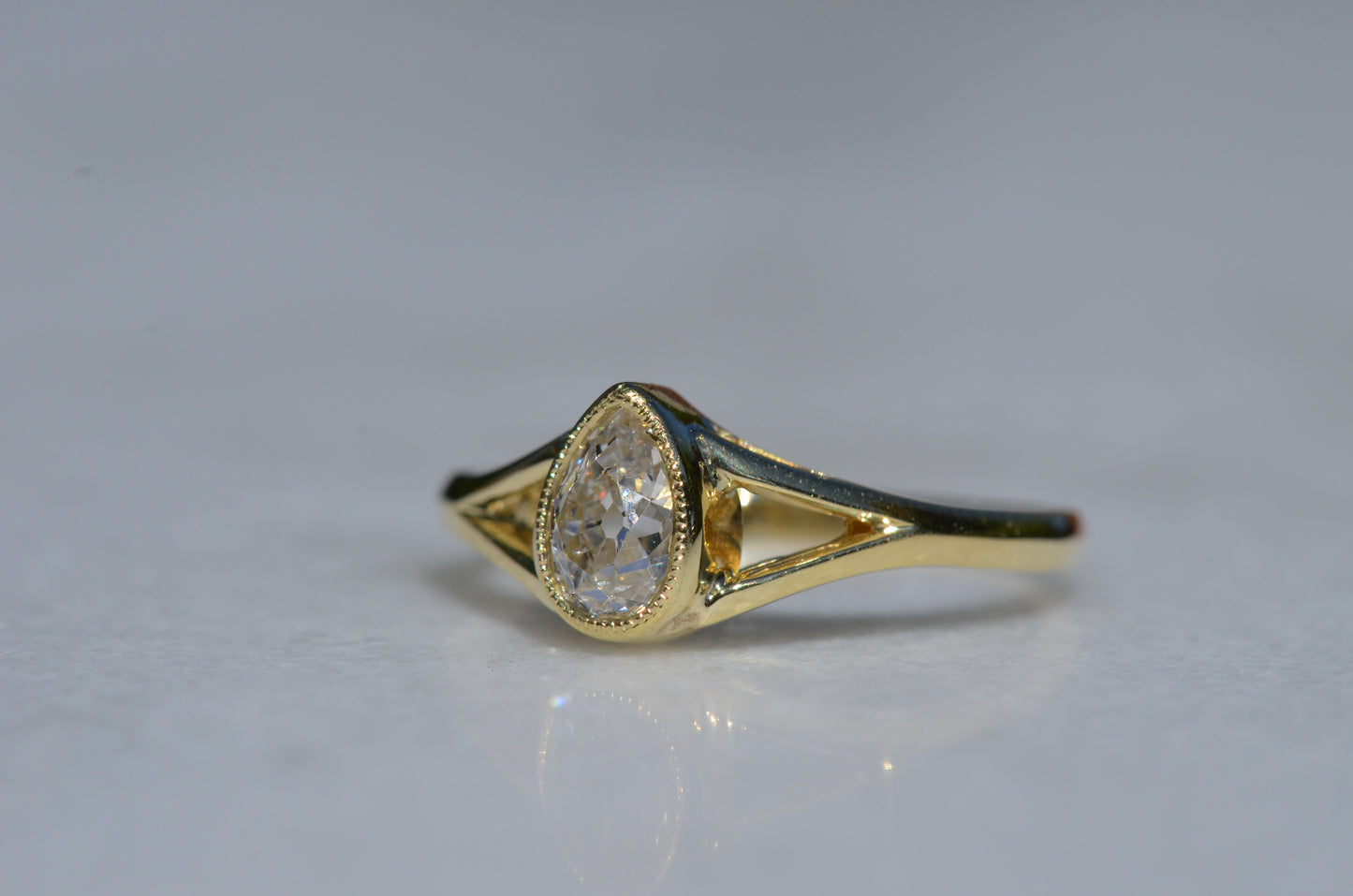 Exceptional Antique Pear Diamond Solitaire