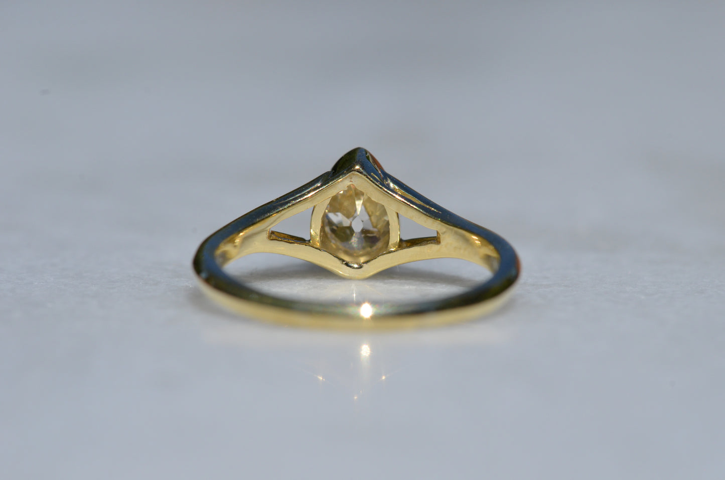 Exceptional Antique Pear Diamond Solitaire