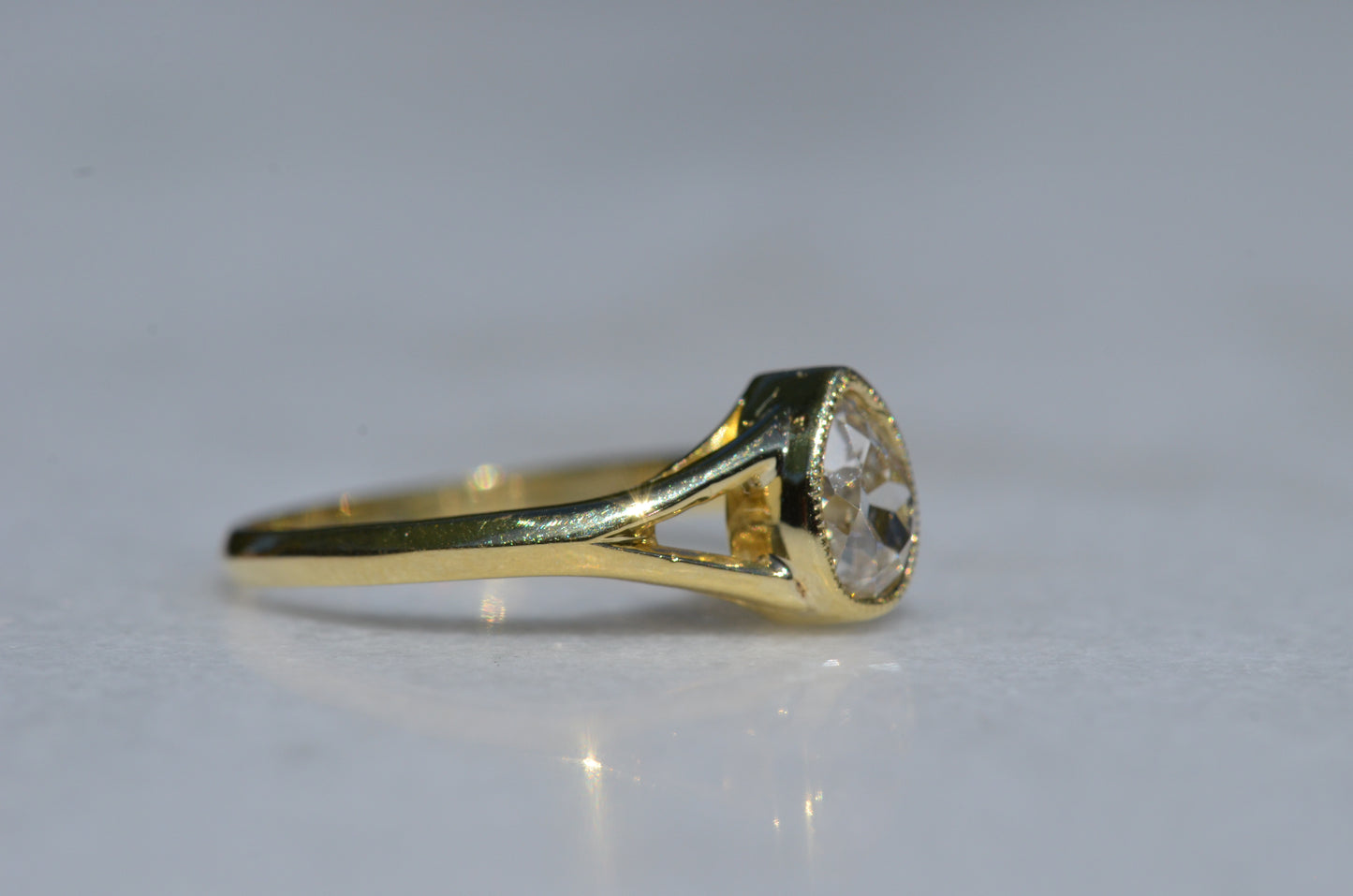 Exceptional Antique Pear Diamond Solitaire