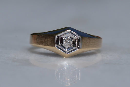 Petite Hexagon Diamond Ring