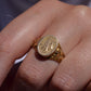 Heavy Antique Dual Portrait Locket Signet Ring MA