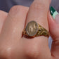 Heavy Antique Dual Portrait Locket Signet Ring MA