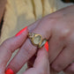 Heavy Antique Dual Portrait Locket Signet Ring MA