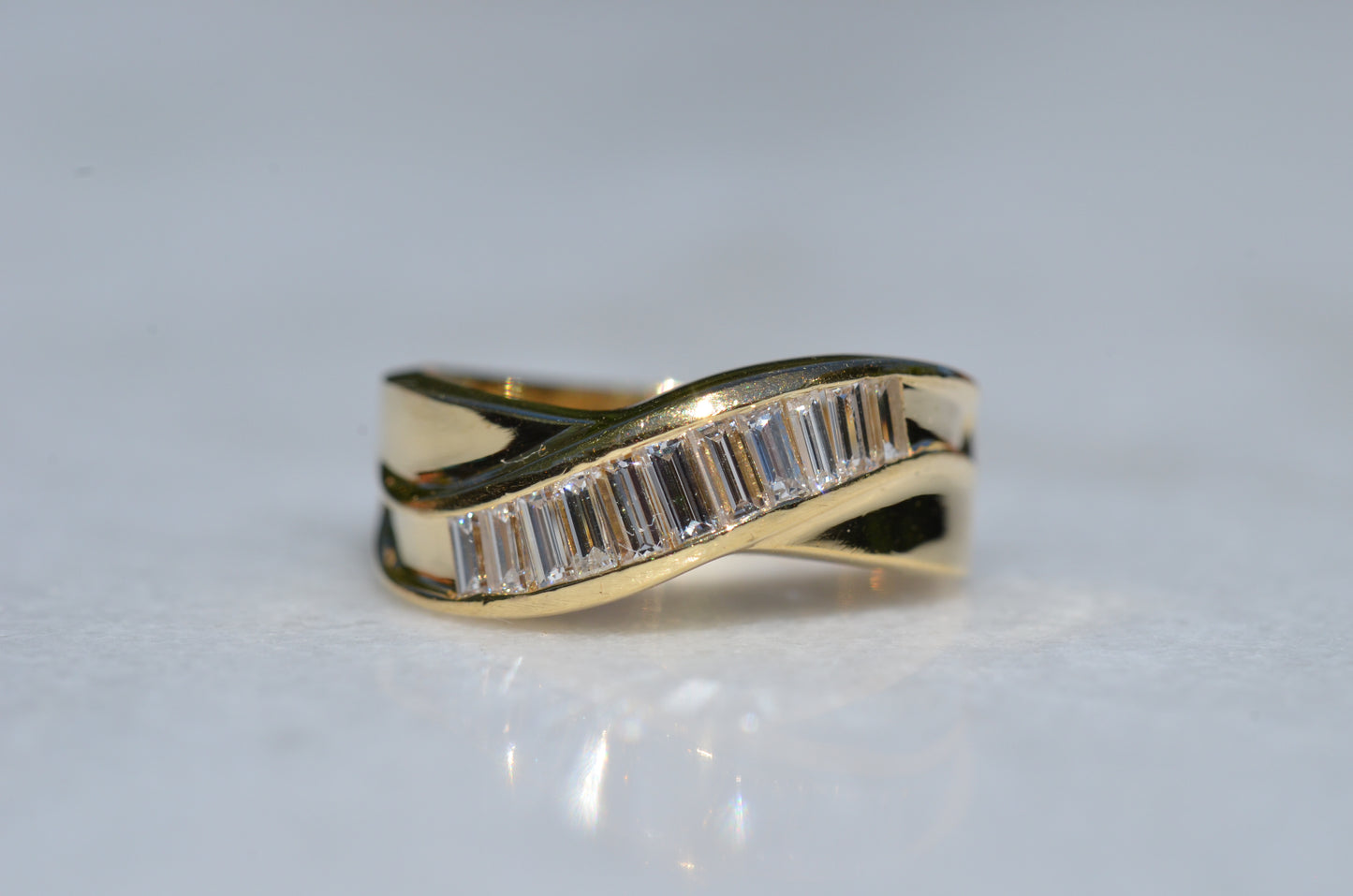 Sleek Vintage Baguette Diamond Band