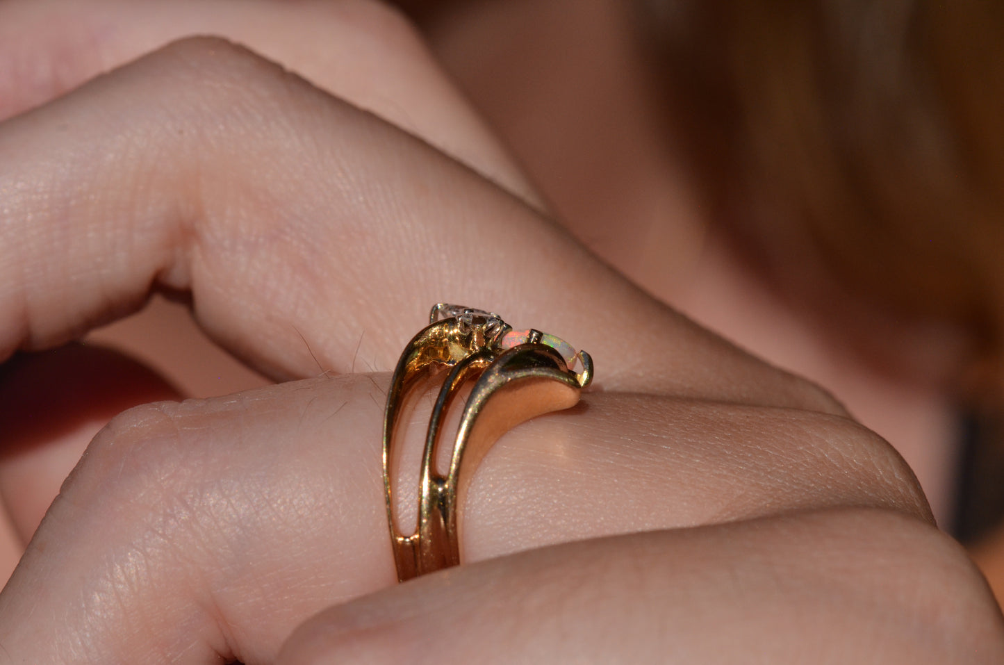 Bold Vintage Diamond and Opal Cocktail Ring