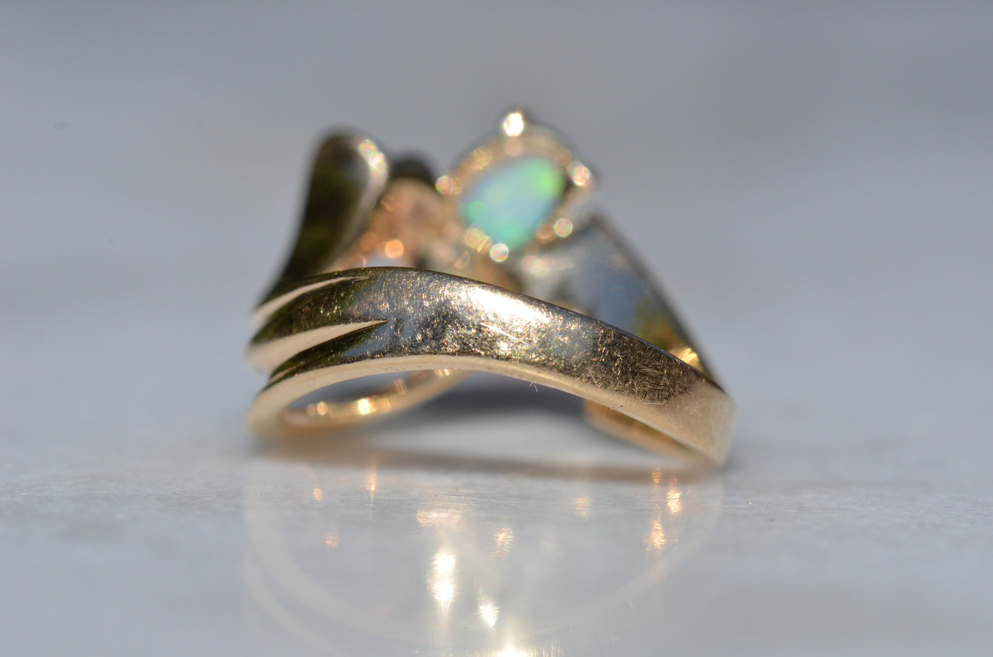 Bold Vintage Diamond and Opal Cocktail Ring