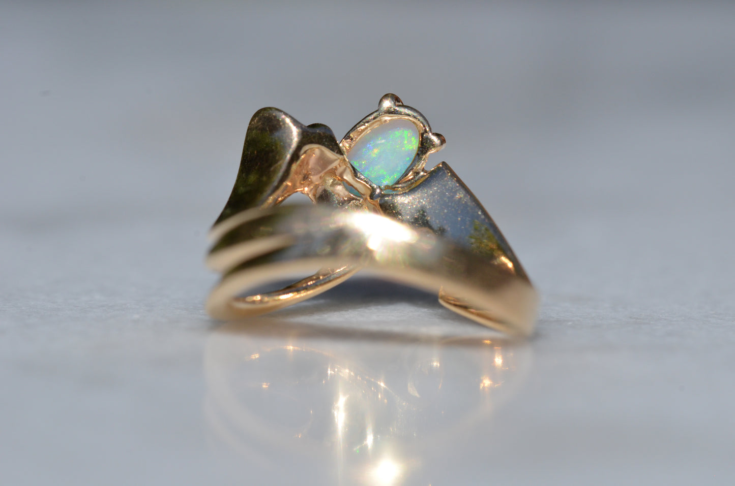 Bold Vintage Diamond and Opal Cocktail Ring