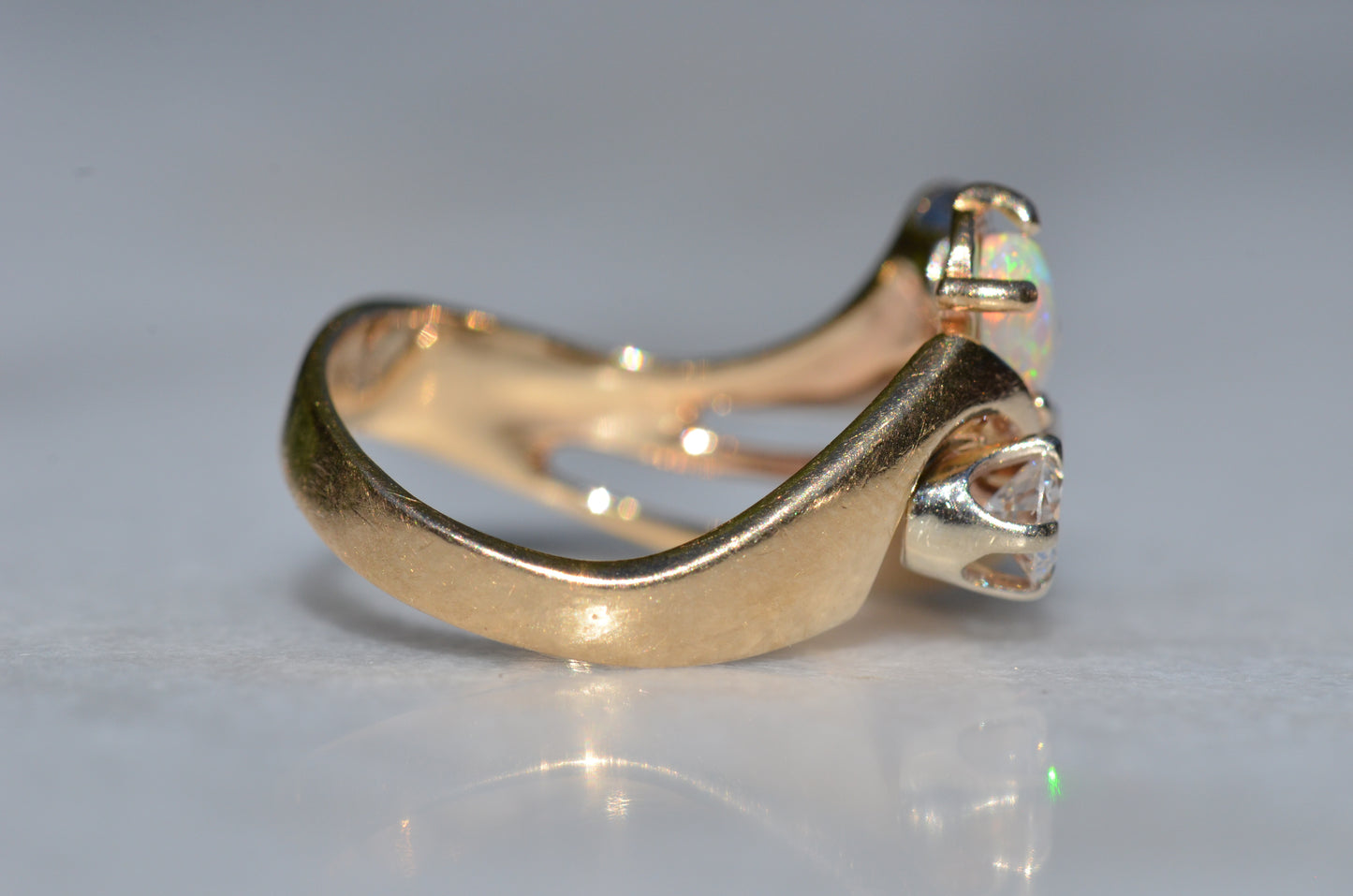 Bold Vintage Diamond and Opal Cocktail Ring