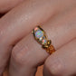 Slim Antique Opal Boat Ring