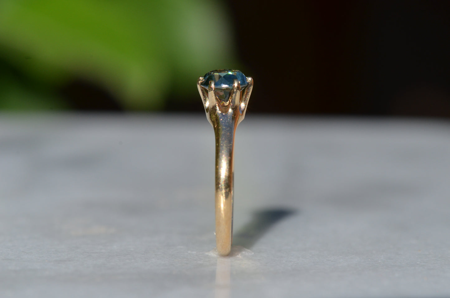 Vibrant Vintage Blue Zircon Ring