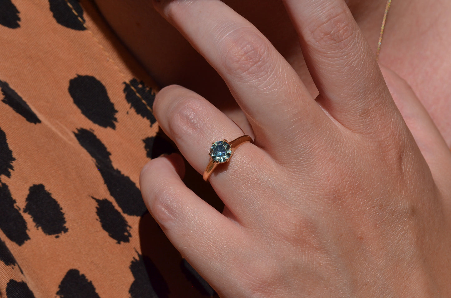 Vibrant Vintage Blue Zircon Ring