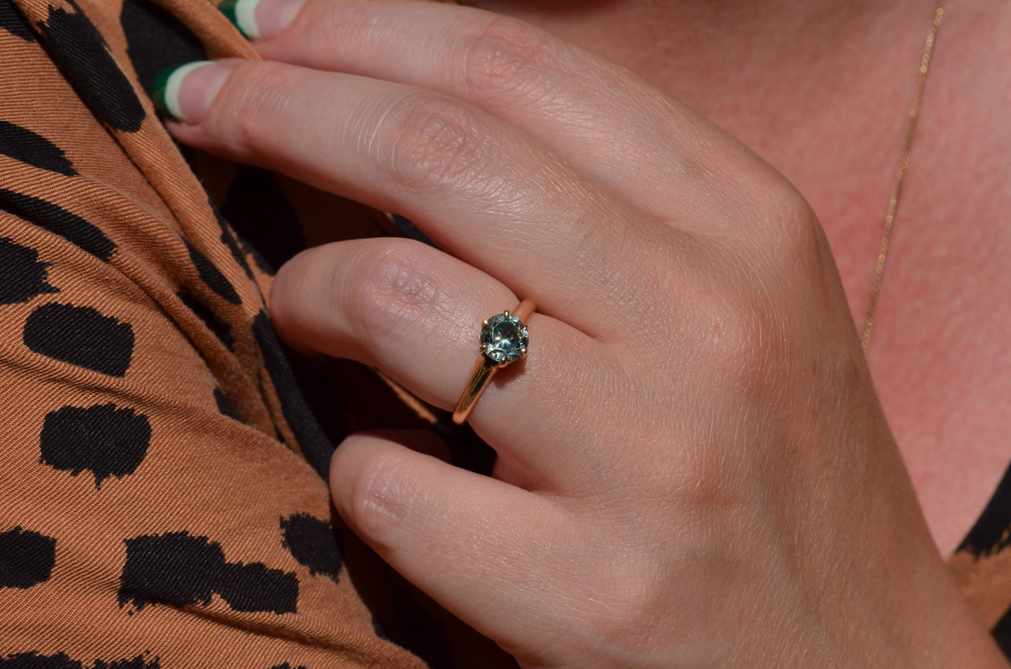 Vibrant Vintage Blue Zircon Ring