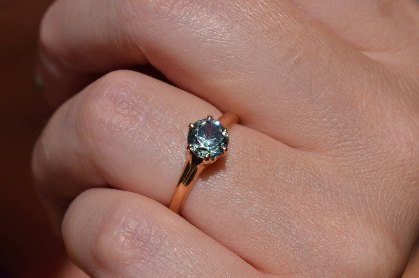 Vibrant Vintage Blue Zircon Ring