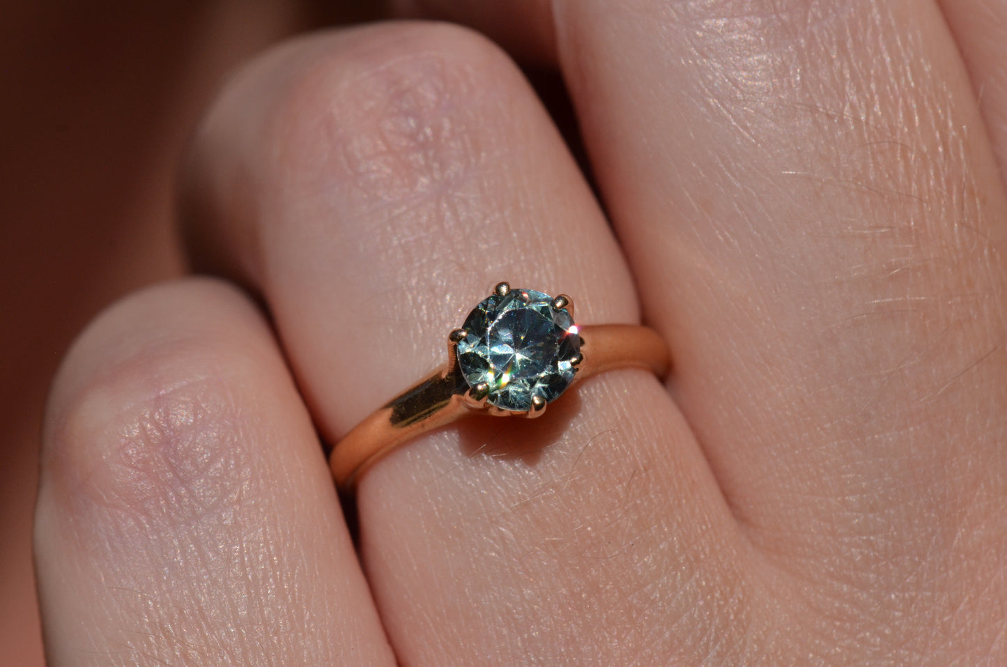 Vibrant Vintage Blue Zircon Ring