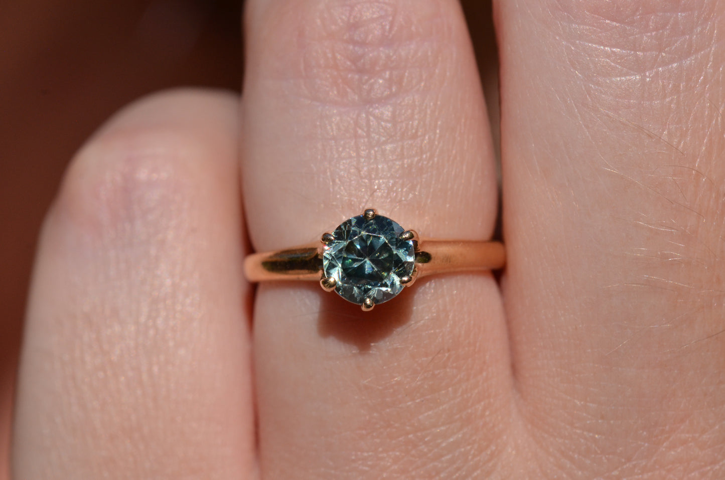 Vibrant Vintage Blue Zircon Ring