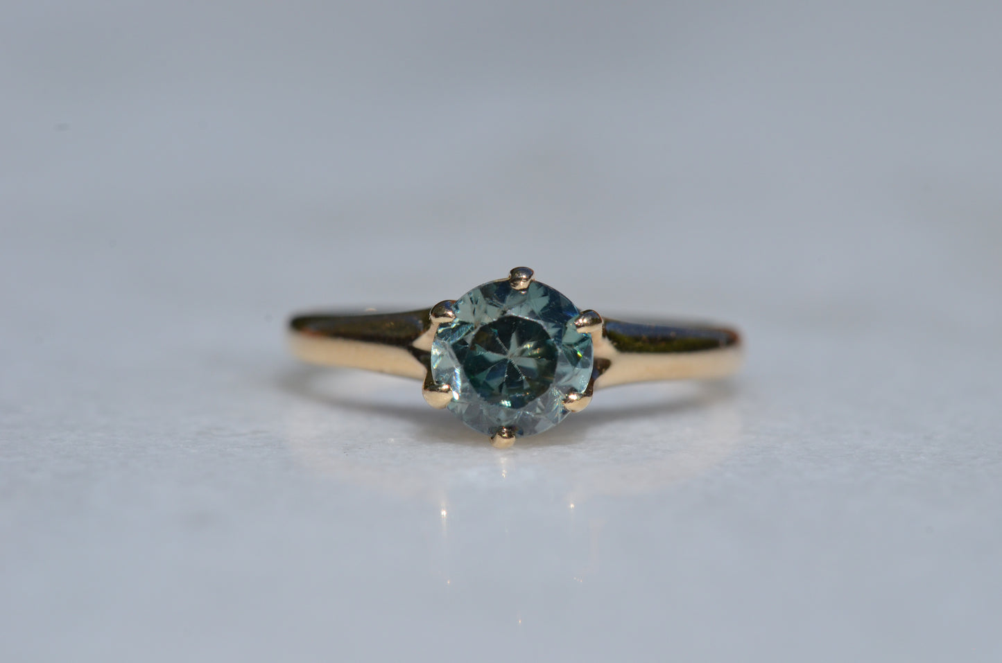 Vibrant Vintage Blue Zircon Ring