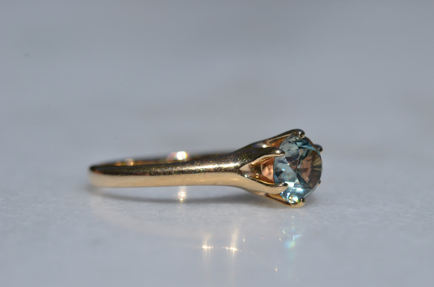 Vibrant Vintage Blue Zircon Ring