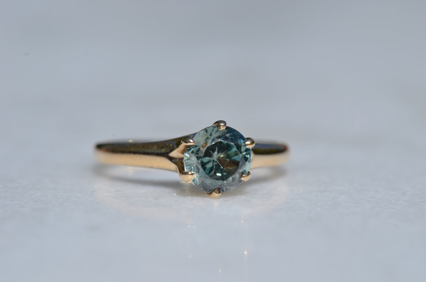 Vibrant Vintage Blue Zircon Ring