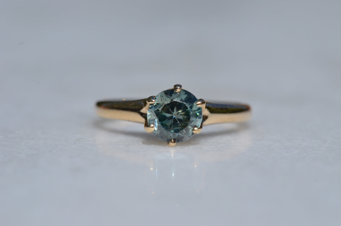 Vibrant Vintage Blue Zircon Ring