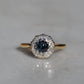 Rich Vintage Sapphire Diamond Halo Ring