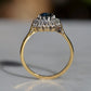 Rich Vintage Sapphire Diamond Halo Ring