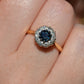 Rich Vintage Sapphire Diamond Halo Ring