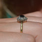 Rich Vintage Sapphire Diamond Halo Ring