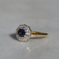 Rich Vintage Sapphire Diamond Halo Ring