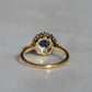 Rich Vintage Sapphire Diamond Halo Ring