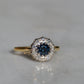 Rich Vintage Sapphire Diamond Halo Ring