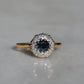 Rich Vintage Sapphire Diamond Halo Ring