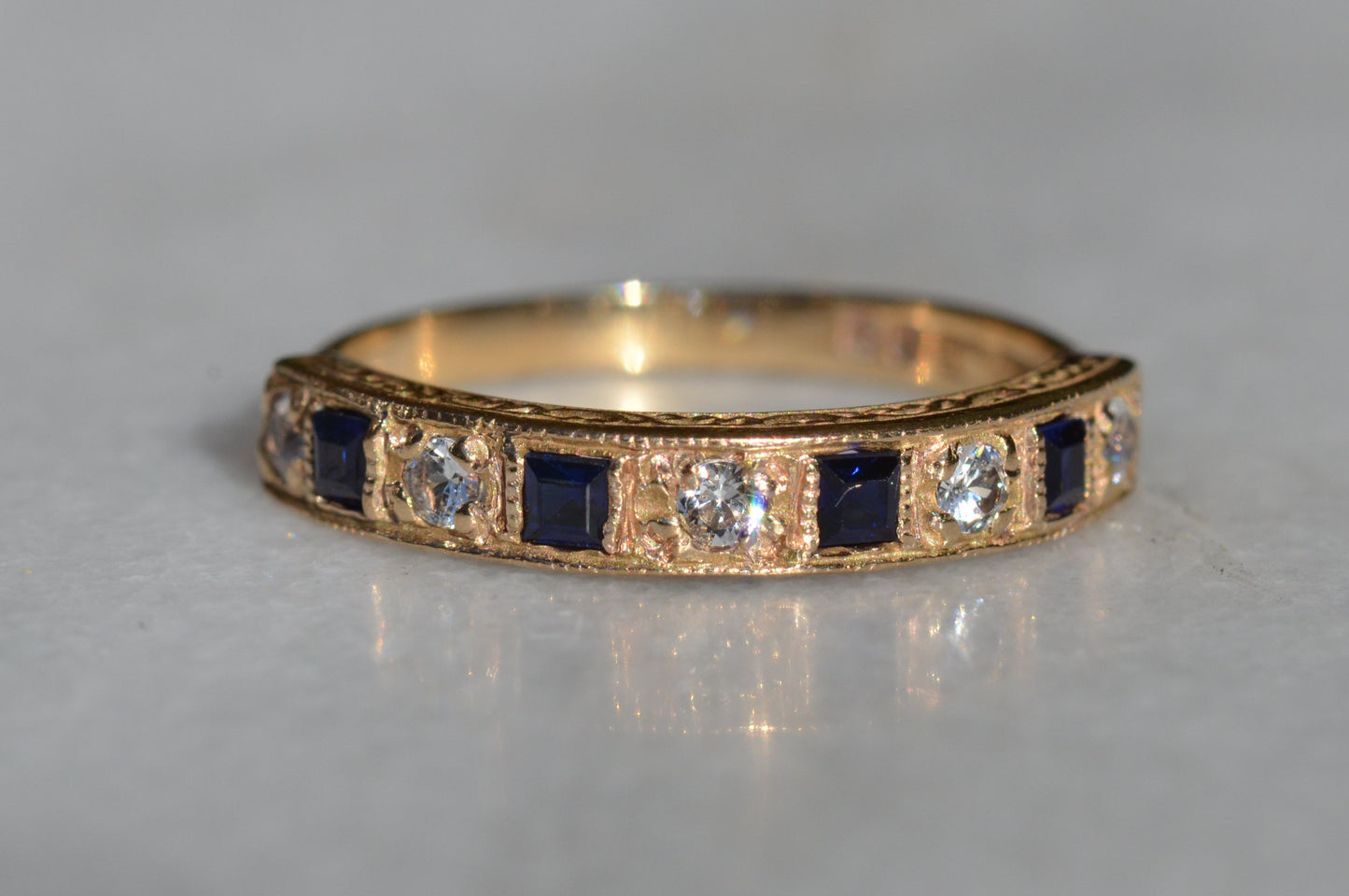 Antique Inspired Half Eternity Band