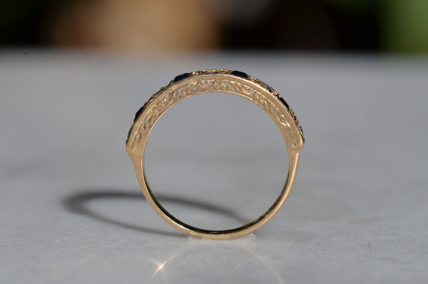 Antique Inspired Half Eternity Band