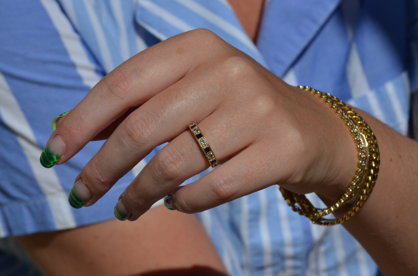 Antique Inspired Half Eternity Band