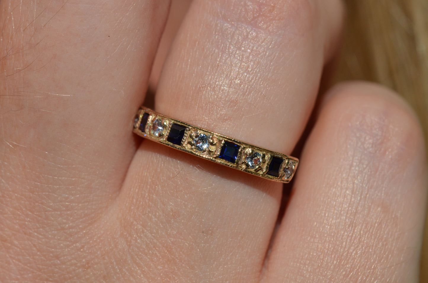 Antique Inspired Half Eternity Band