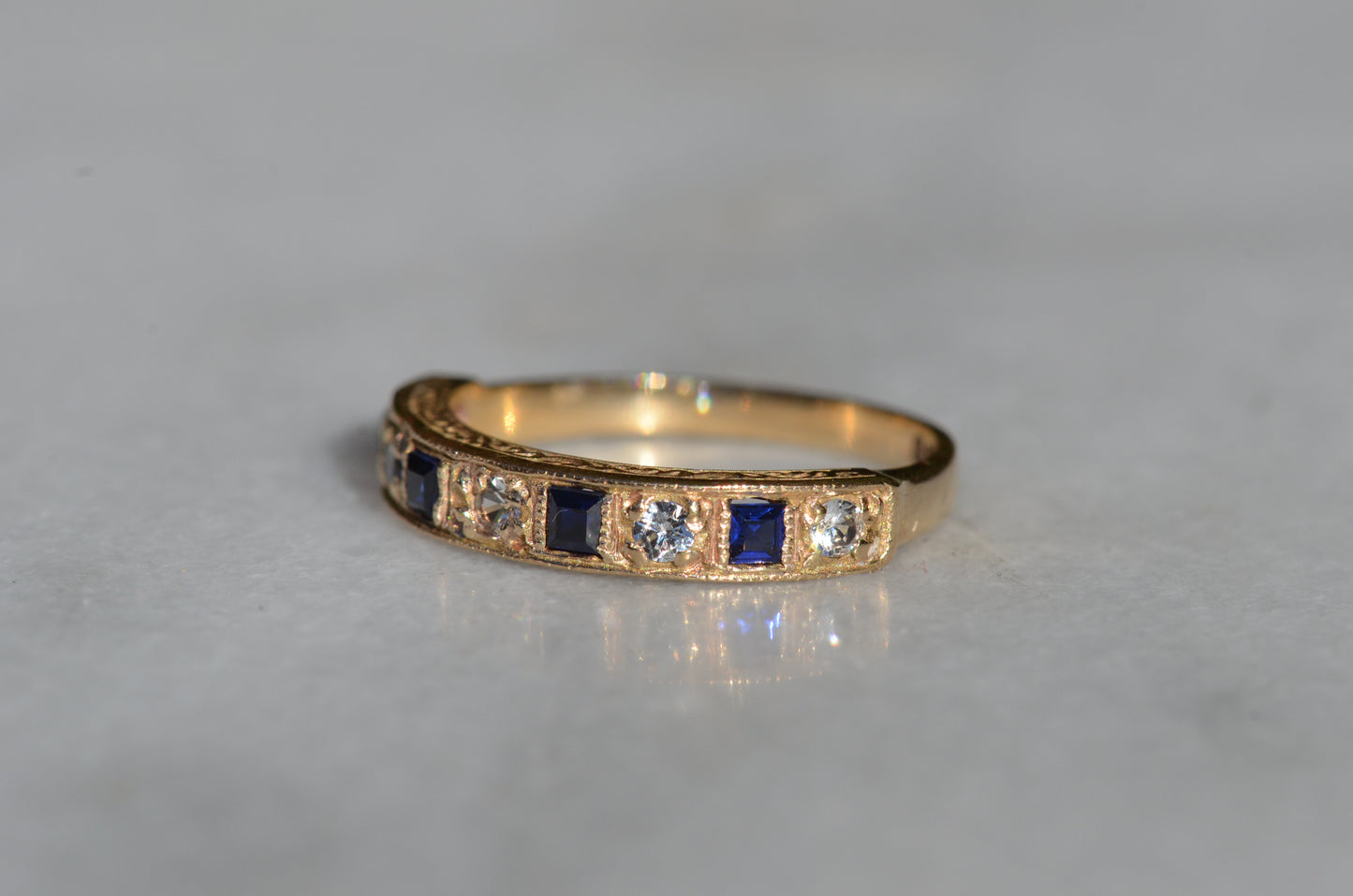 Antique Inspired Half Eternity Band