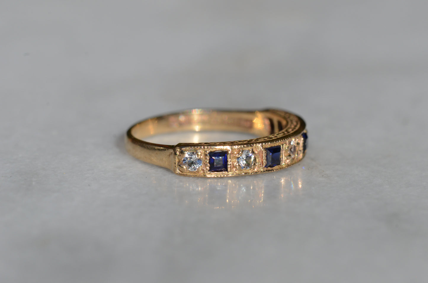 Antique Inspired Half Eternity Band