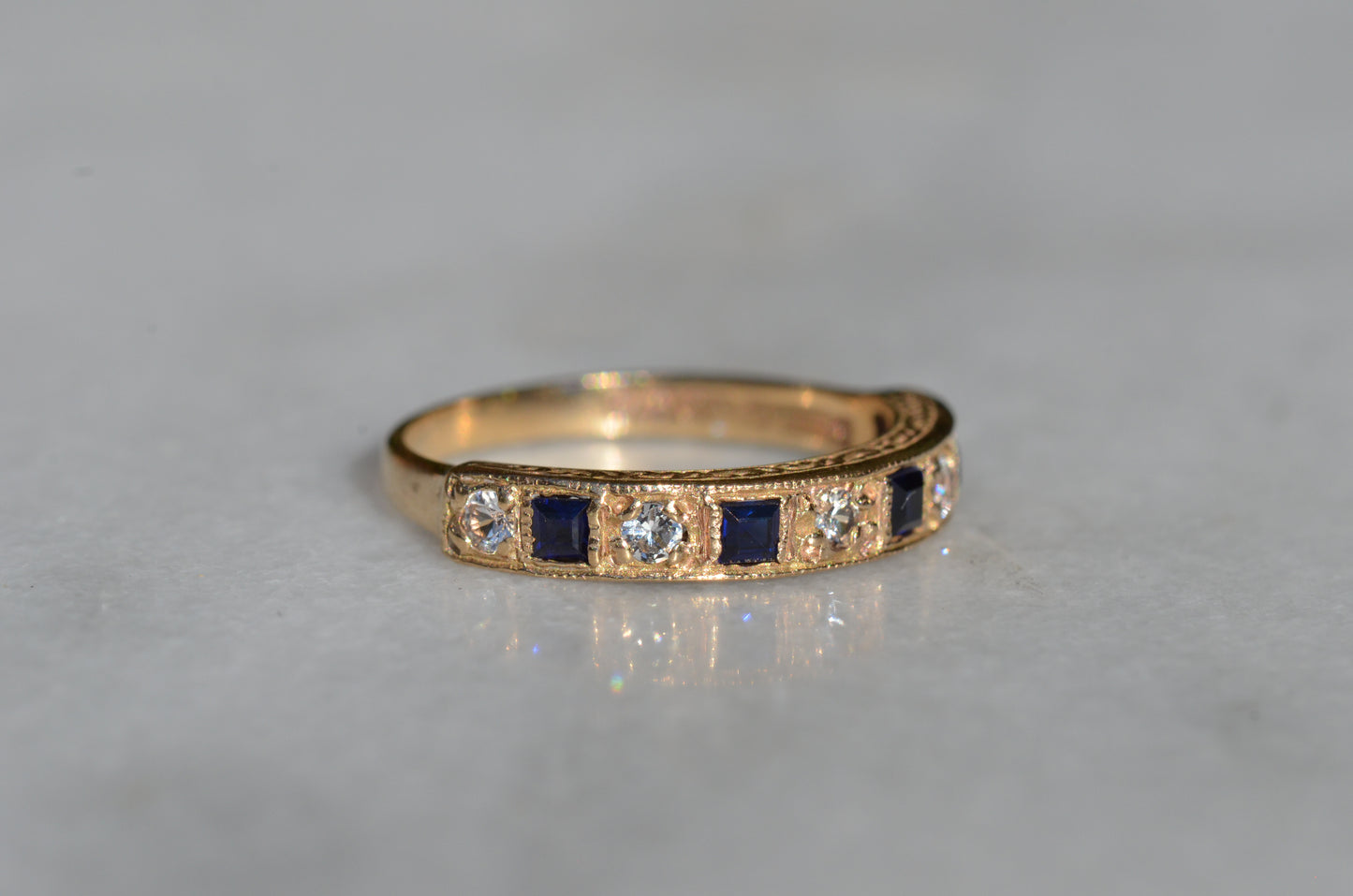 Antique Inspired Half Eternity Band