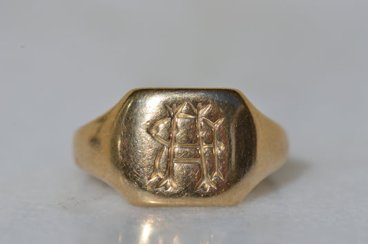 Fancy RH Monogram Signet Ring