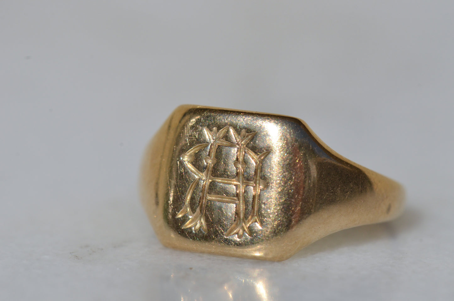 Fancy RH Monogram Signet Ring