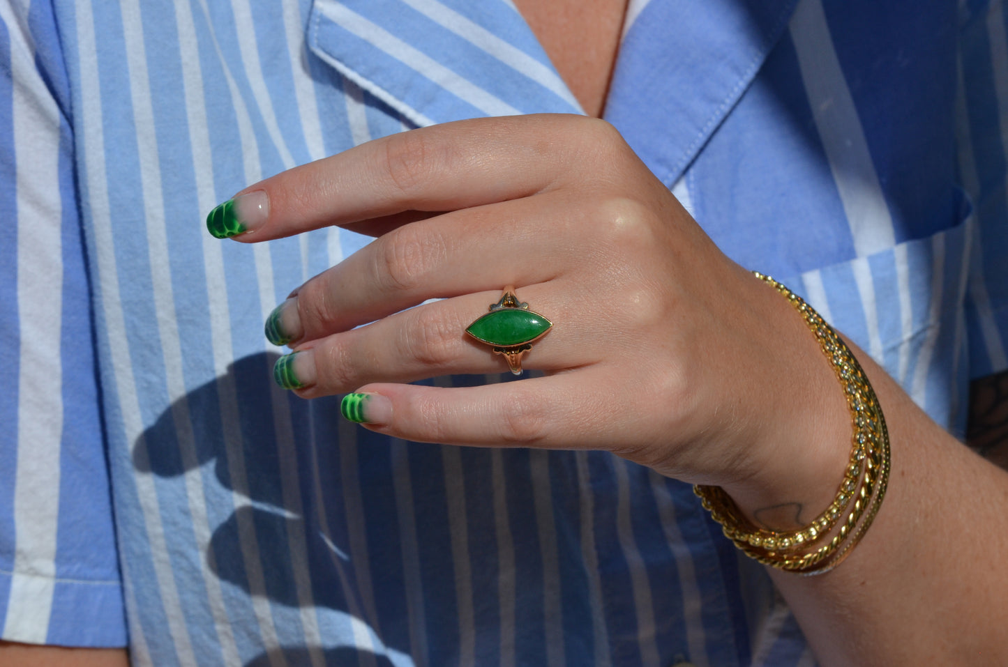 Vintage Marquise Jade Ring