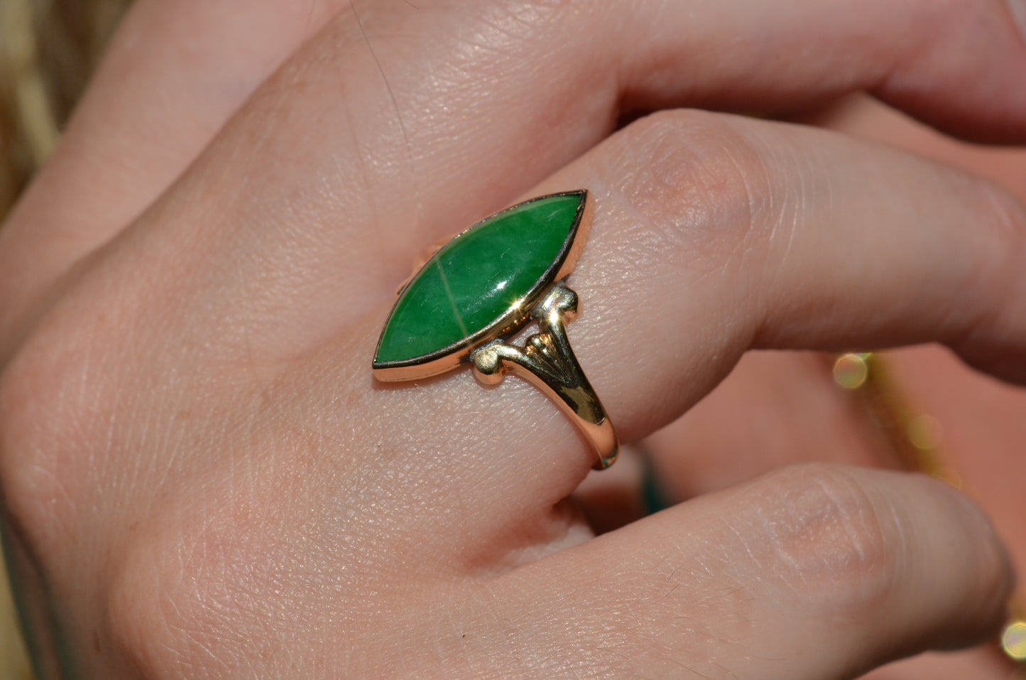 Vintage Marquise Jade Ring