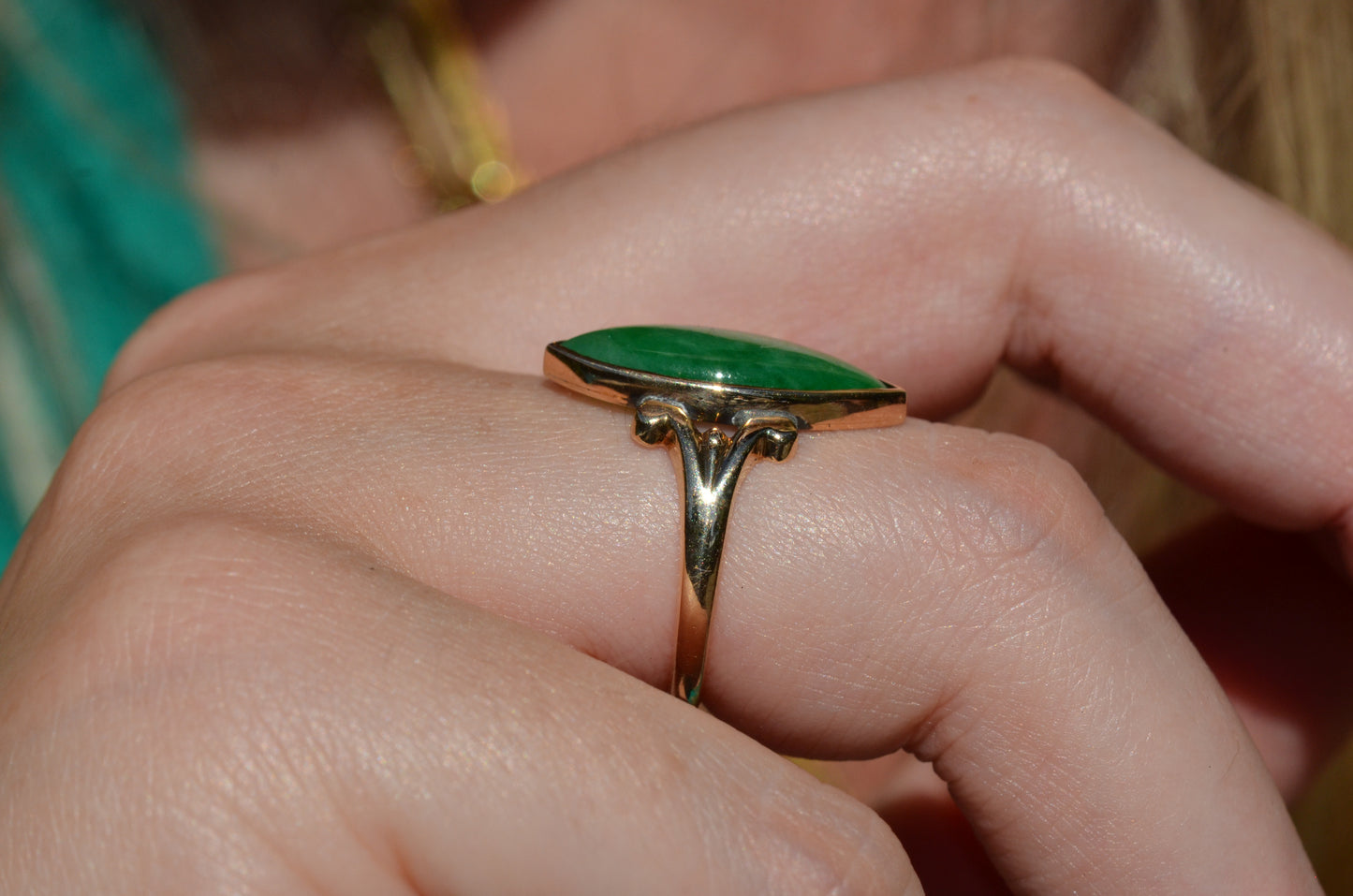 Vintage Marquise Jade Ring